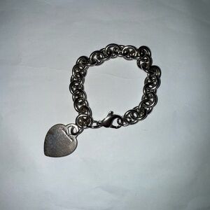 Tiffany & Co Silver Heart Tag Charm Bracelet